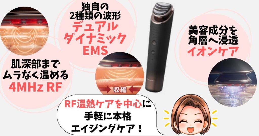 バイタリフトRF EXはRF温熱ケアを中心に、エイジングケアを手軽にしたいあなたにおすすめ