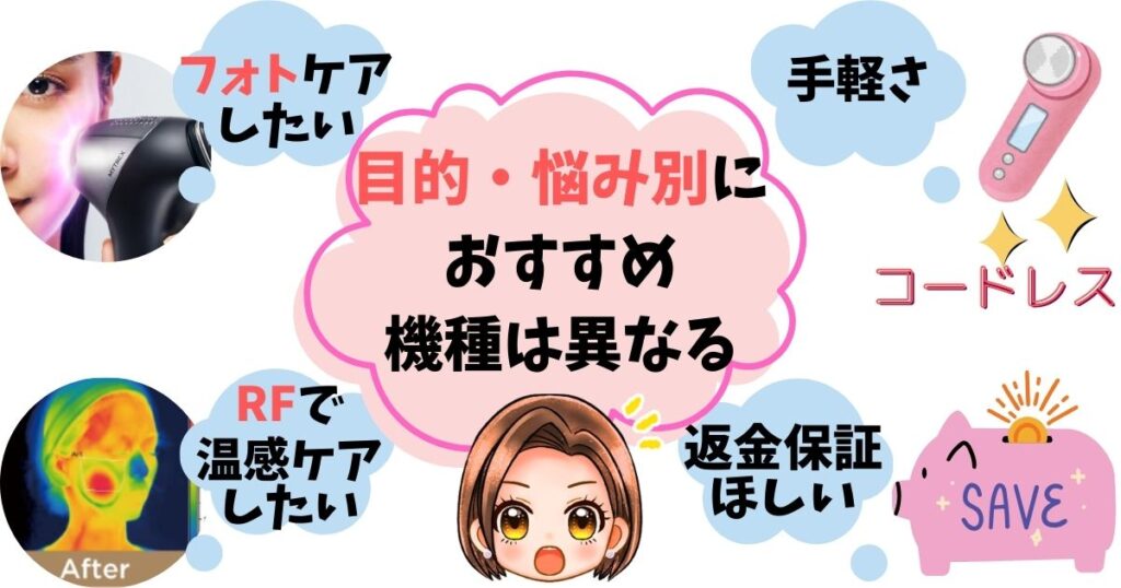 【簡単診断】目的・悩み別あなたに最適な美顔器はこれ！