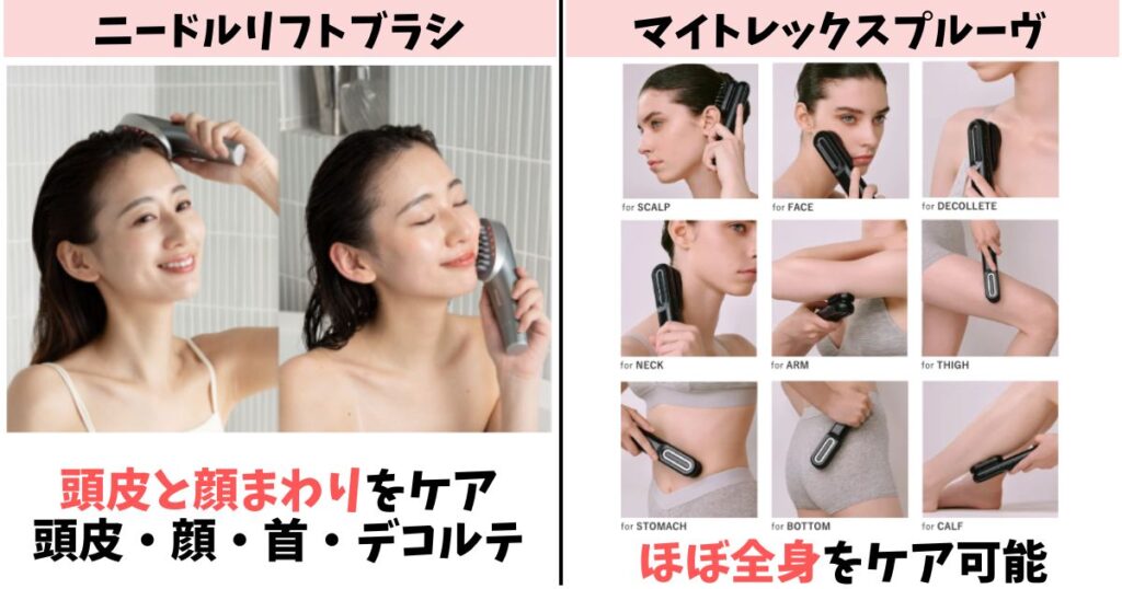 使用部位：プルーヴはボディまで広範囲ケア可能