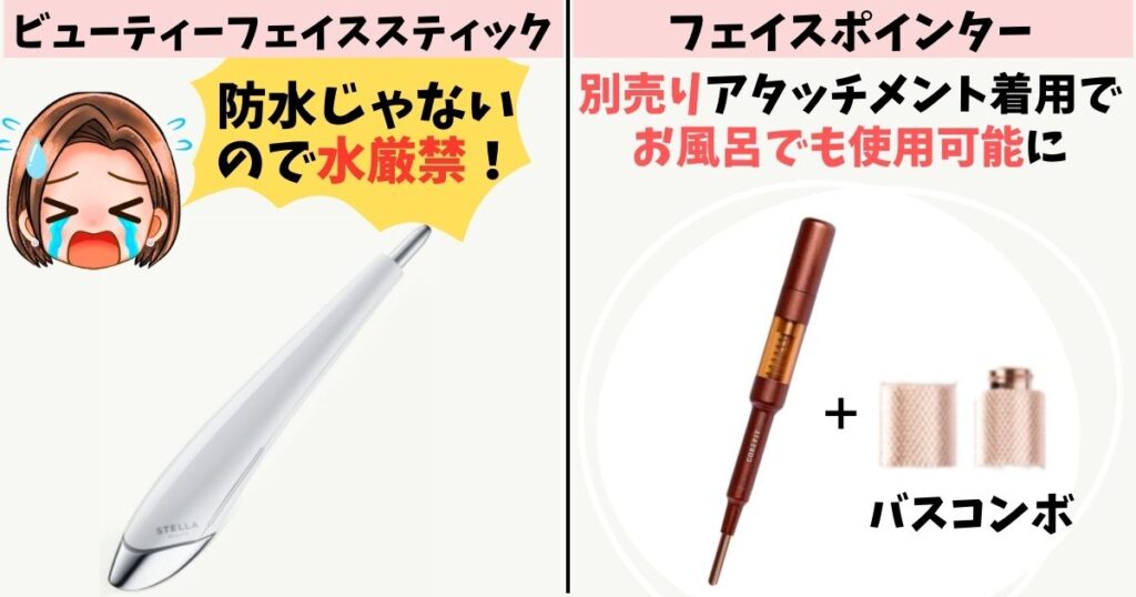 防水性能：フェイススティックはなし、フェイスポインターは別売り