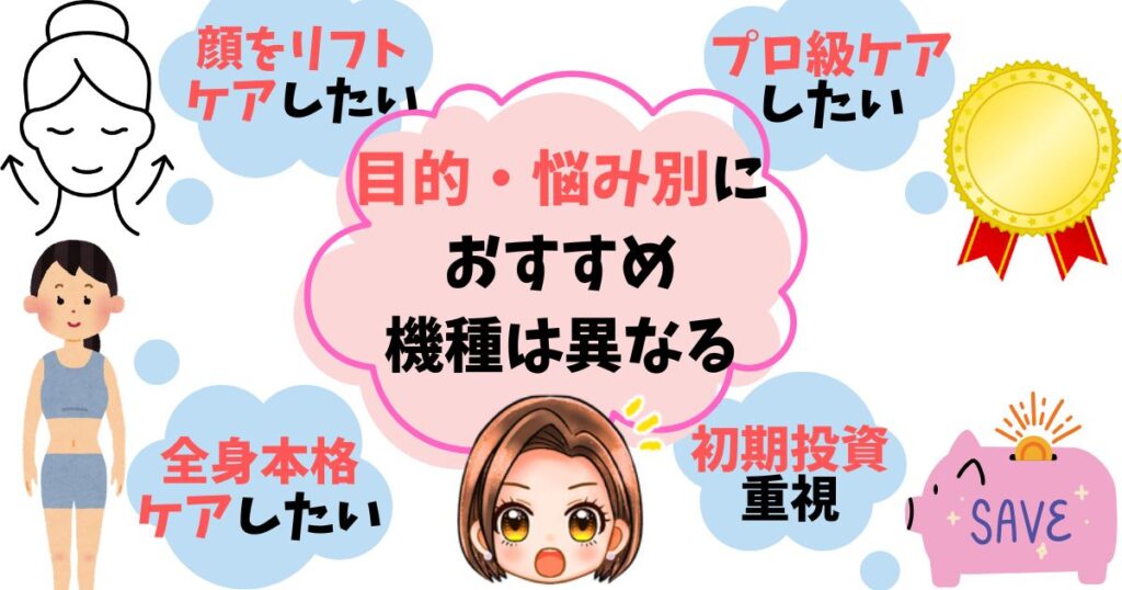 【簡単診断】目的・悩み別！あなたに最適な美顔器はこれ！